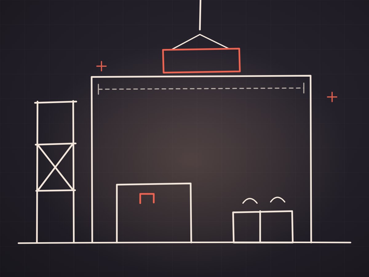 Illustrated trade show booth build